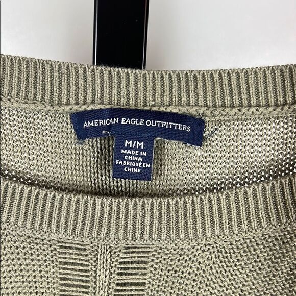 American Eagle Outfitters Green Crew Neck Sweater Relaxed Fit - Picture 6 of 6